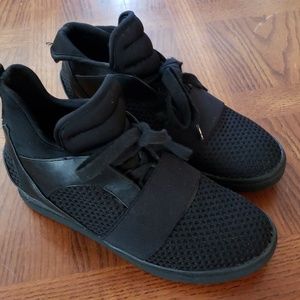 Steve Madden Black Wedge Sneakers